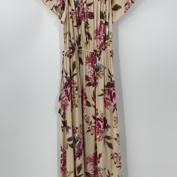 Band of Gypsies long floral faux wrap dress boho medium - Picture 14 of 15